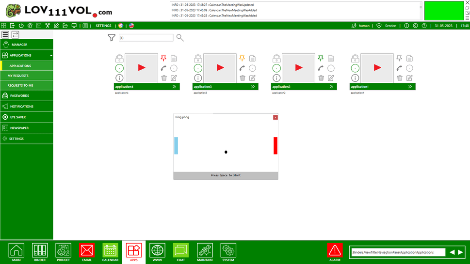 Application management in various programming languages with LOV111VOL