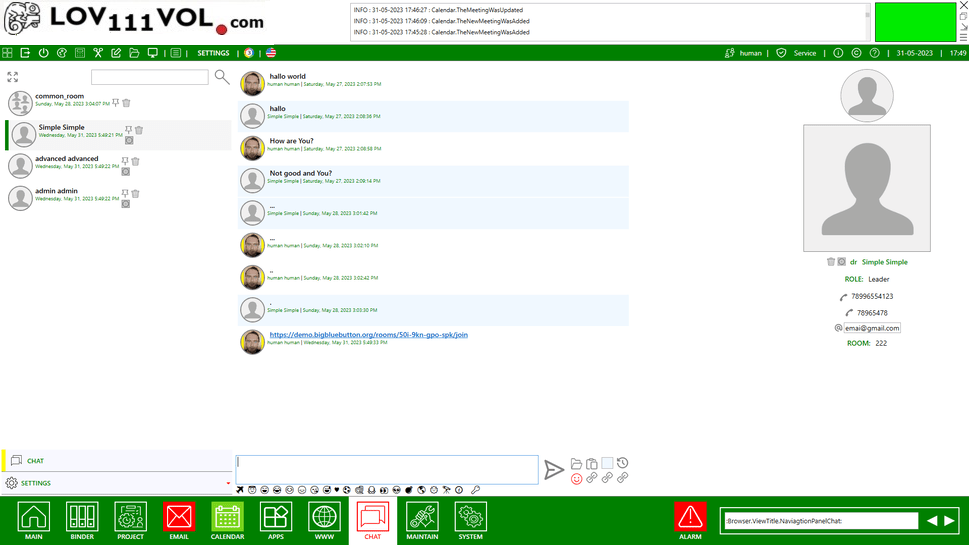 LOV111VOL Messenger im Unternehmensnetzwerk