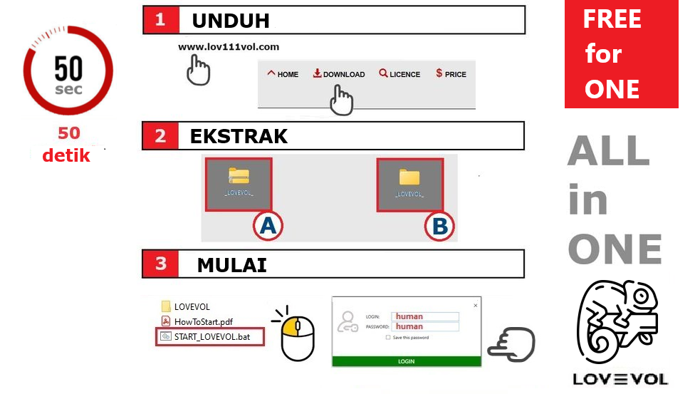 Cara Instalasi aplikasi LOV111VOL instruksi mudah