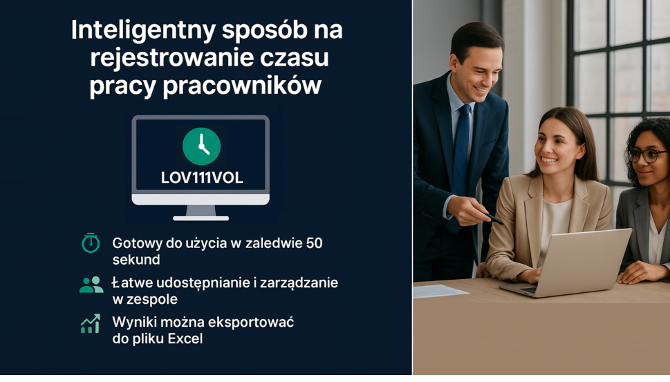 Ewidencja czasu pracy przez LOV111VOL Time Tracking Software